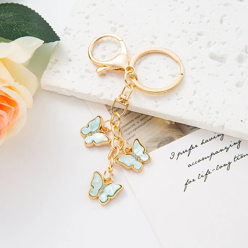 Three Butterflies Bag Charm