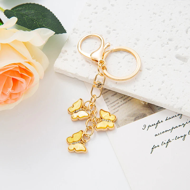 Three Butterflies Bag Charm