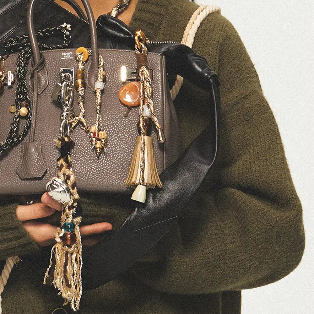 Two-Tone Braided Bag Charm