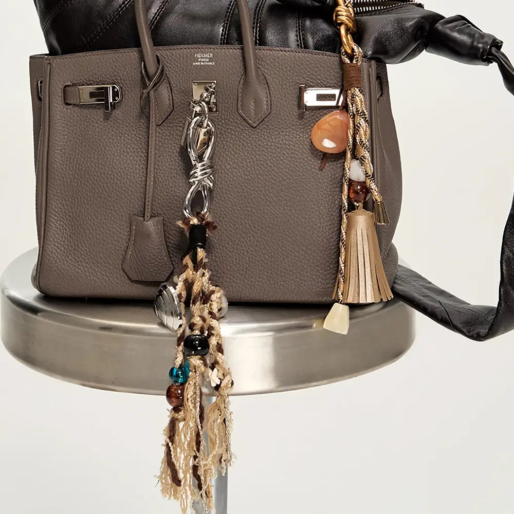 Two-Tone Braided Bag Charm