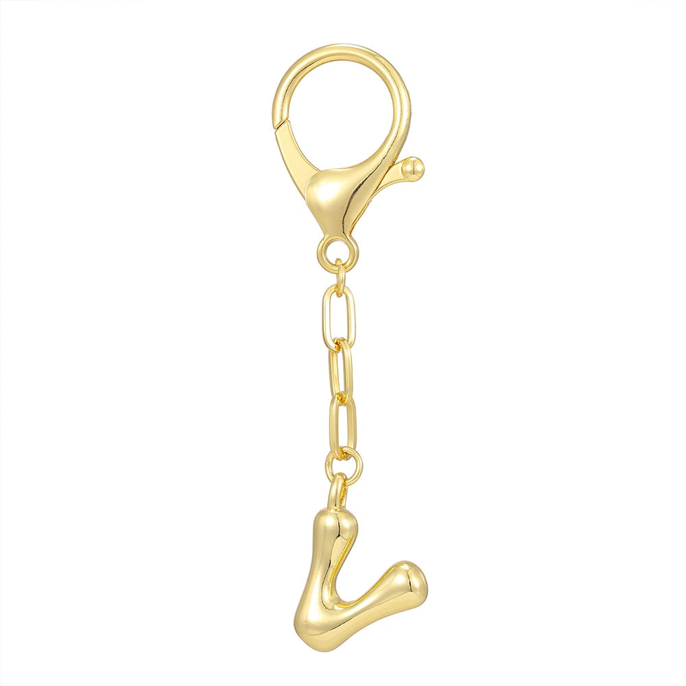 Gold Letter Bag Charm