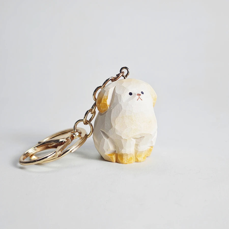 Wooden Carved Bag Charm