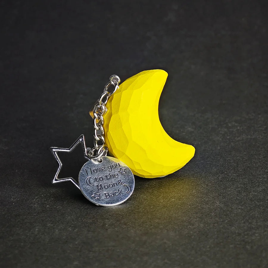 Wooden Carved Bag Charm