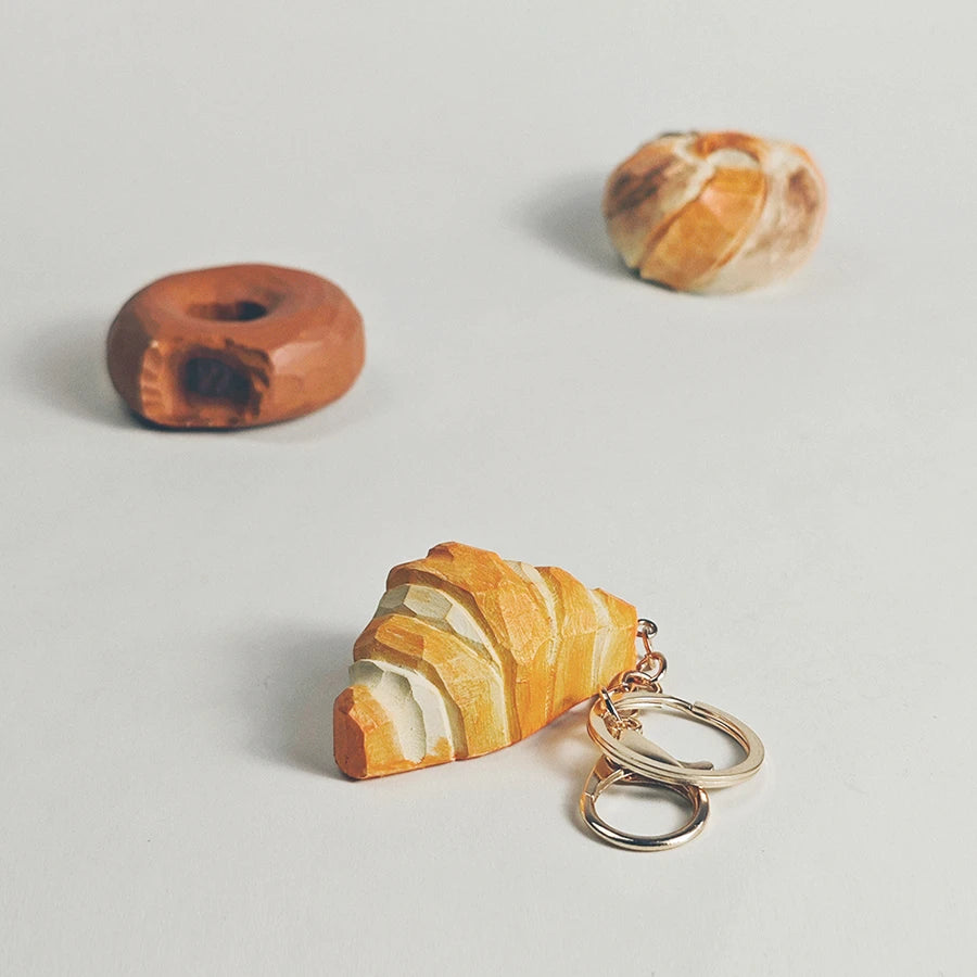 Wooden Carved Bag Charm