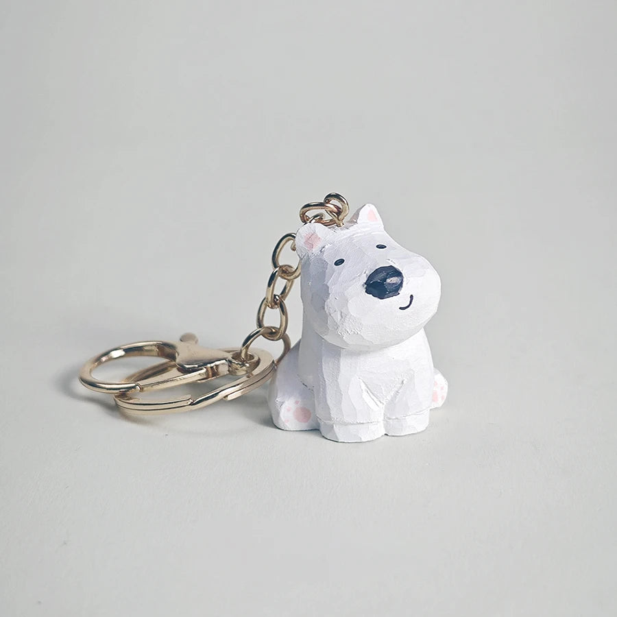 Wooden Carved Bag Charm