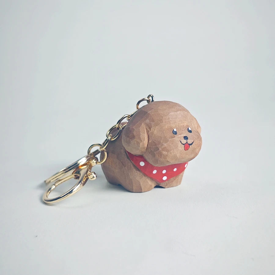 Wooden Carved Bag Charm