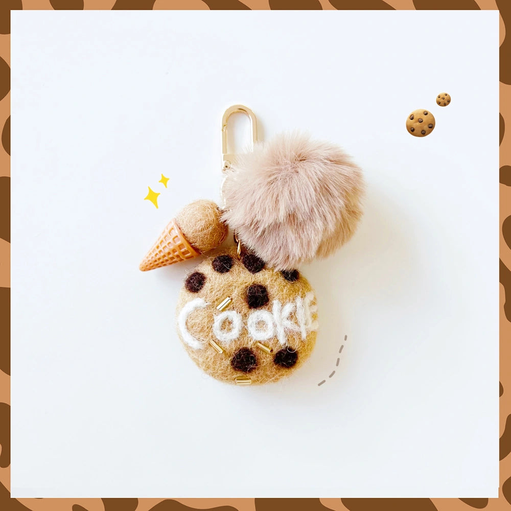 Wool Felt Cookie Bag Charm