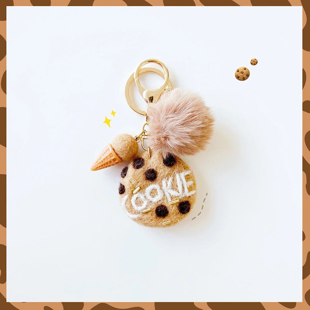 Wool Felt Cookie Bag Charm