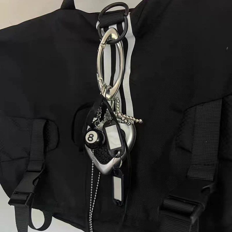 Y2K Futuristic Silver Bag Charm