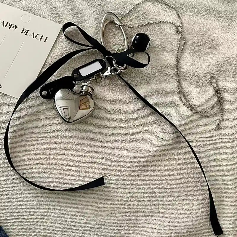 Y2K Futuristic Silver Bag Charm