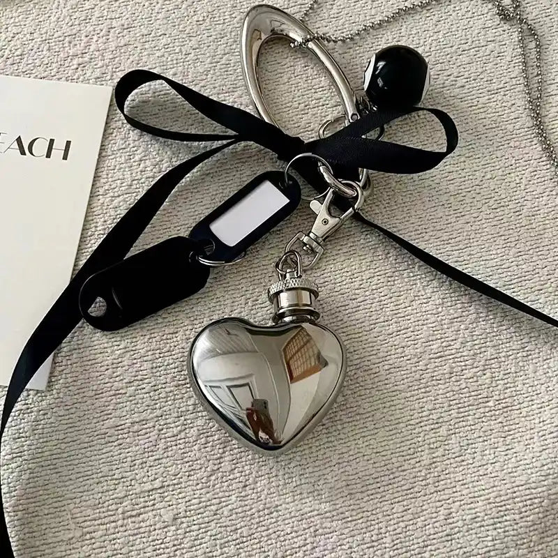 Y2K Futuristic Silver Bag Charm