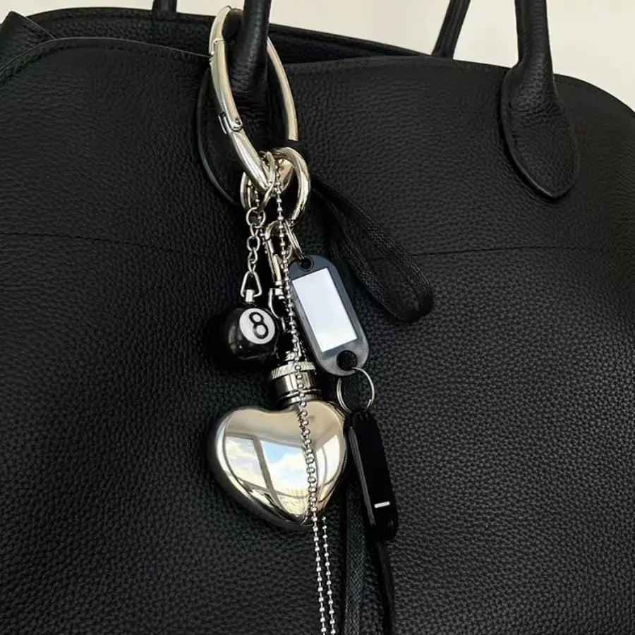 Y2K Futuristic Silver Bag Charm