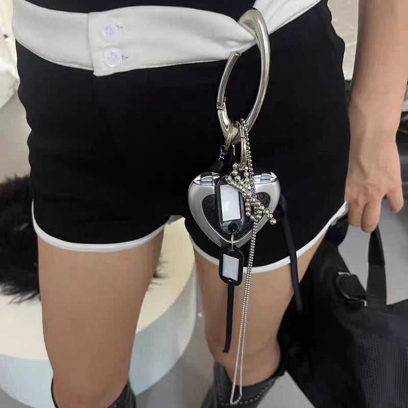 Y2K Futuristic Silver Bag Charm