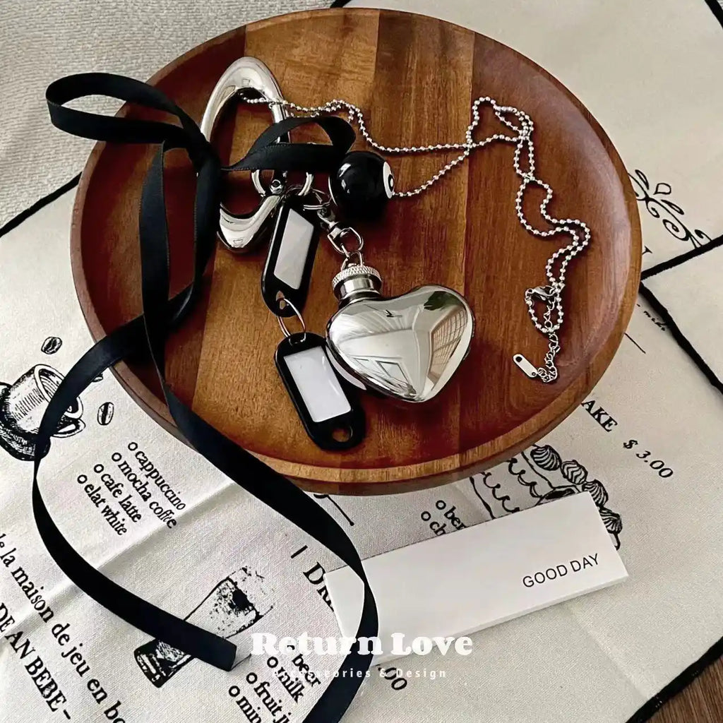 Y2K Futuristic Silver Bag Charm