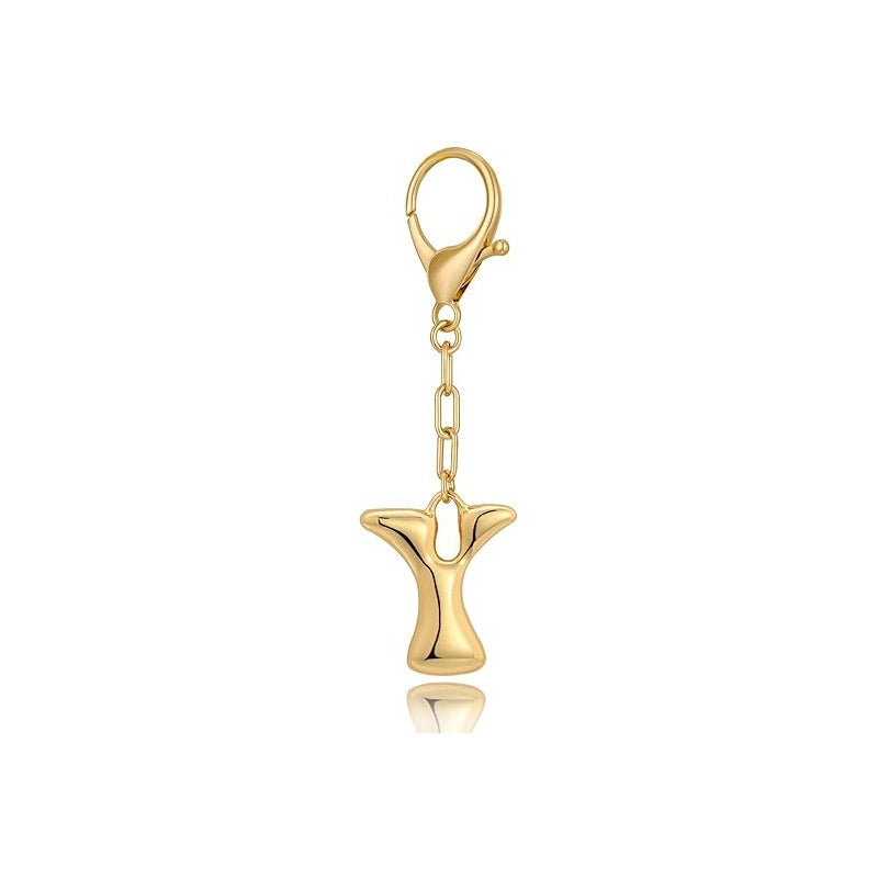 Gold Letter Bag Charm