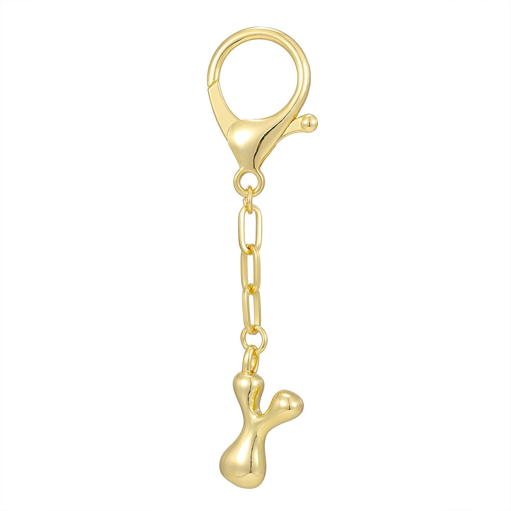 Gold Letter Bag Charm